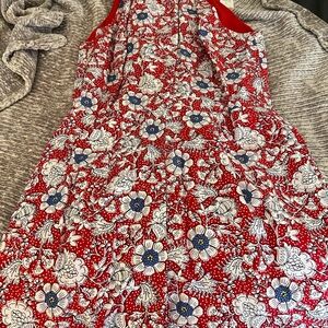 LOFT Outlet Floral Red White Blue Halter Neck Jumpsuit NEW